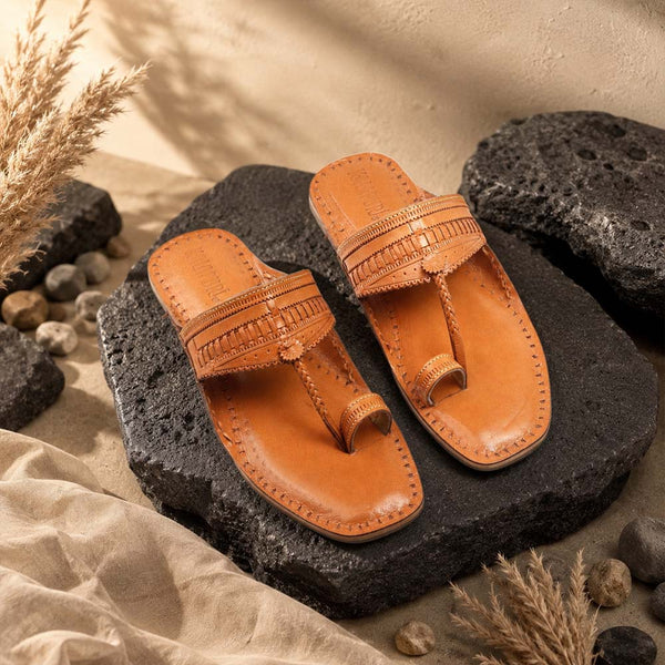 Women's Natural T-Strap Sandals
