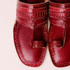 Cherry Red T-strap Kolhapuri women’s handmade leather sandal