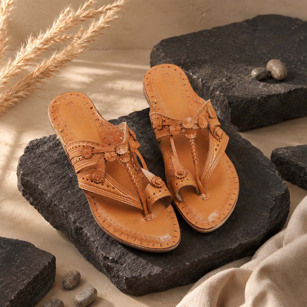 Paramparik Chapli natural leather Kolhapuri chappal for women – view 2