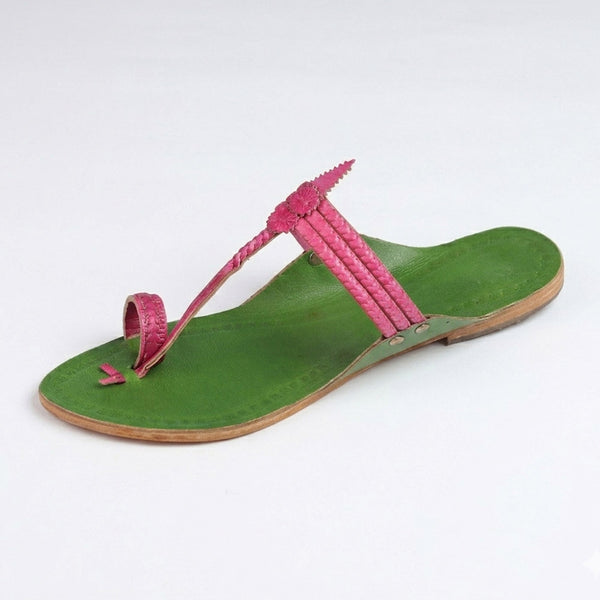Gulabi Neel Kolhapuri Chappal
