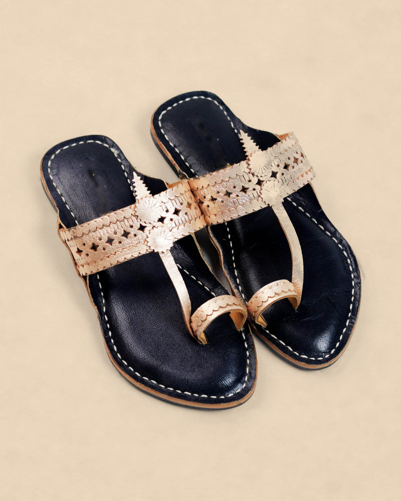 Chote Miya Kolhapuri Chappal for Kids – pair, top view