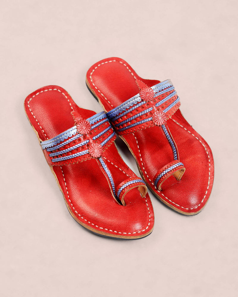 Tiny Toes Kolhapuri Chappal for Kids – pair, top view