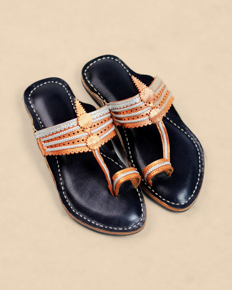 Nanhe Kadam Kolhapuri Chappal for Kids – pair, top view
