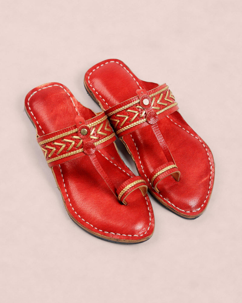 Nanhi Leher Kolhapuri Chappal for Kids – pair, top view