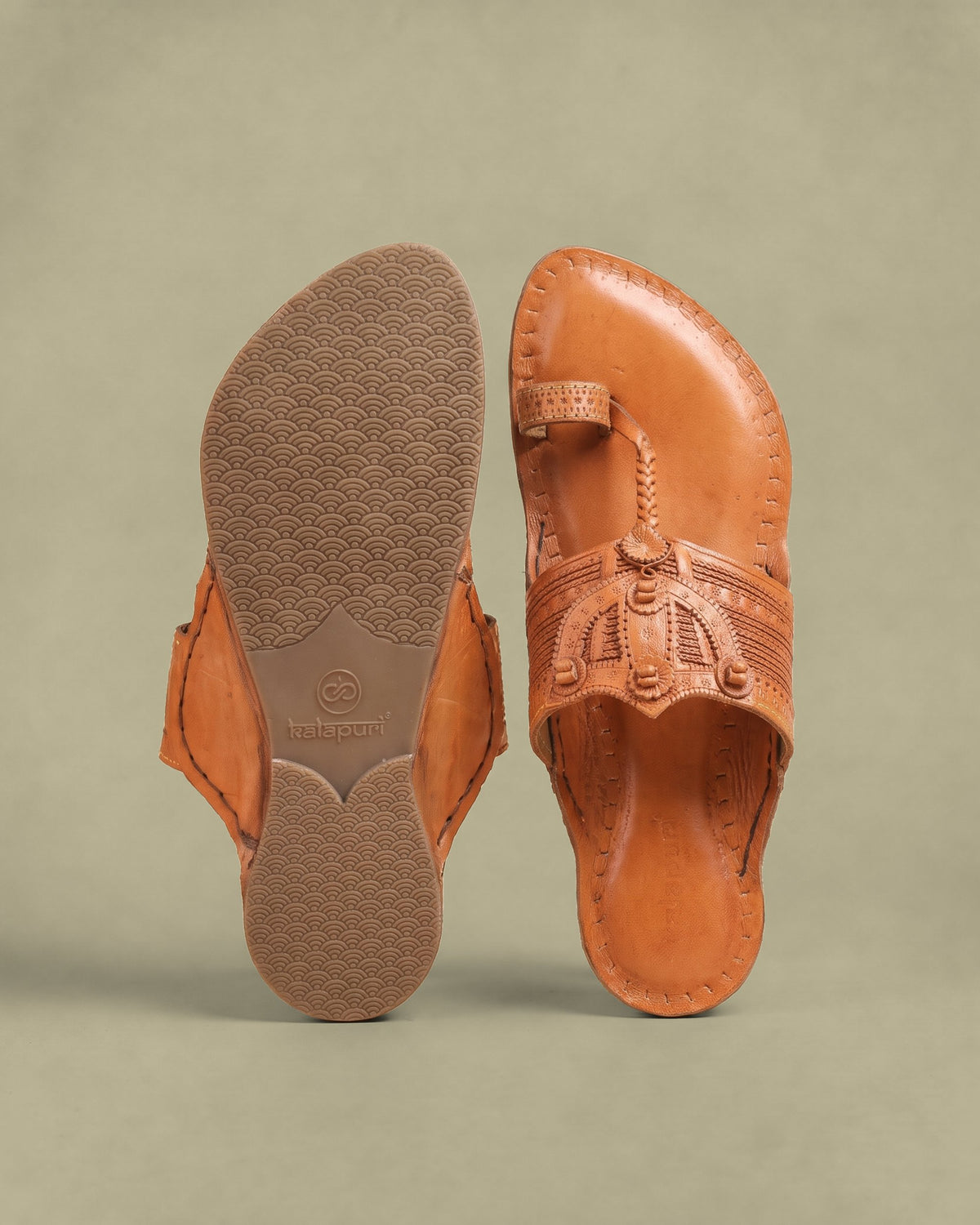 Dharma Paan Kapshi Kolhapuri Chappal for Men – sole and footbed