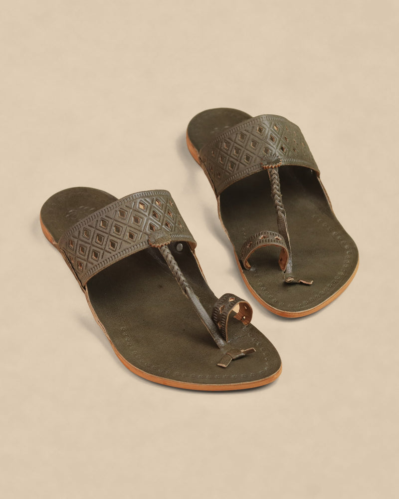 Aranya Kolhapuri Chappal for Men – pair, top view