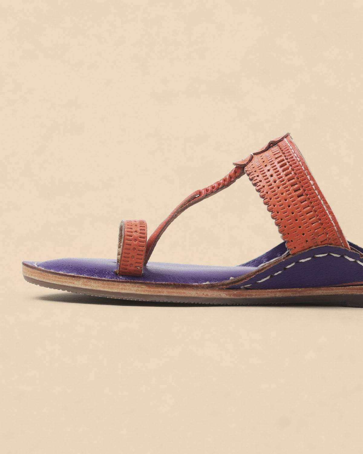 Jambhli Embossed Kapshi Kolhapuri Chappal for Women – side view