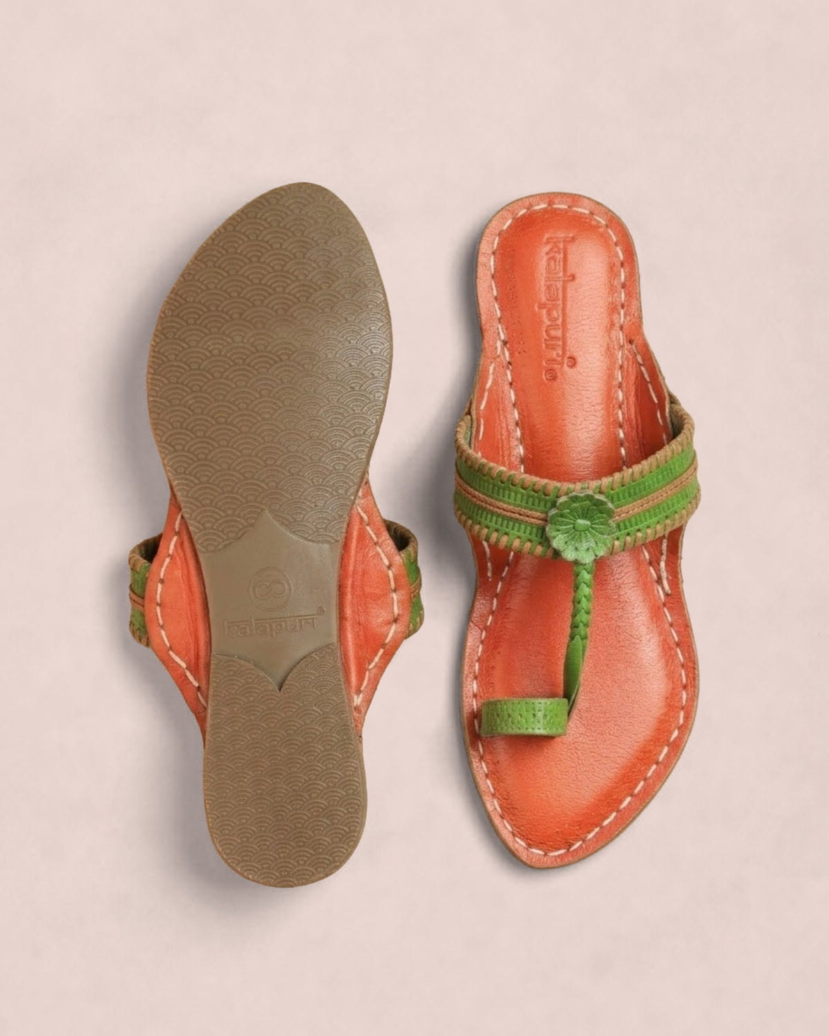 Teerkha Veni Kapshi Kolhapuri Chappal for Women – sole and footbed