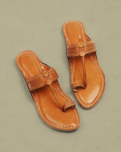 Saral Patta Kolhapuri Chappal for Women – Handmade Leather