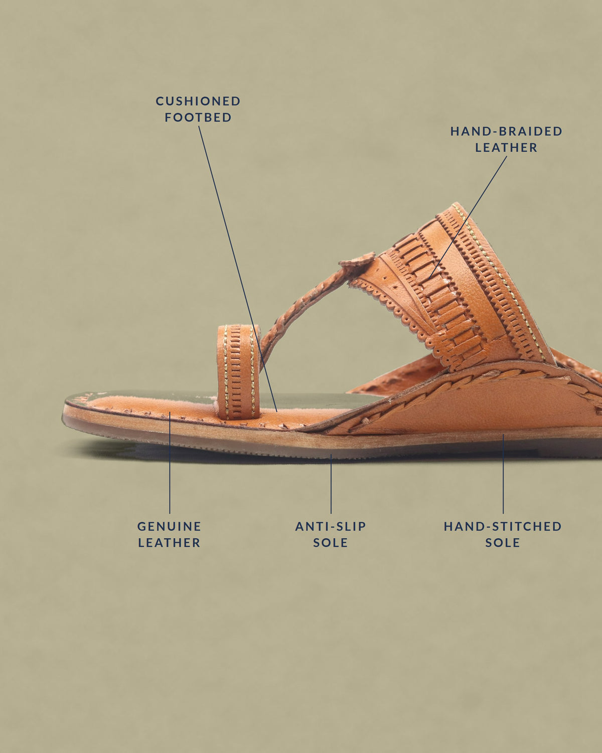 Women’s Natural T-Strap Kolhapuri Chappal – key features