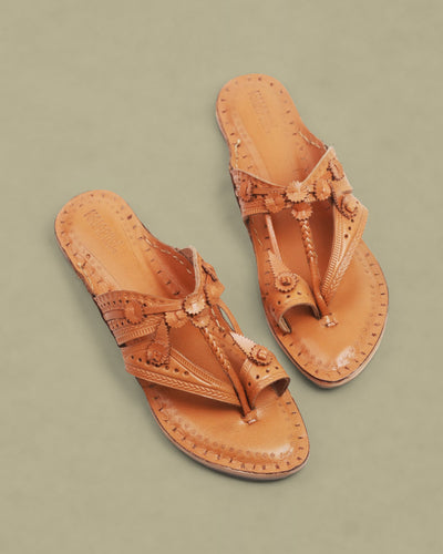 Paramparik Chapli Kolhapuri Chappal for Women – Handmade Leather