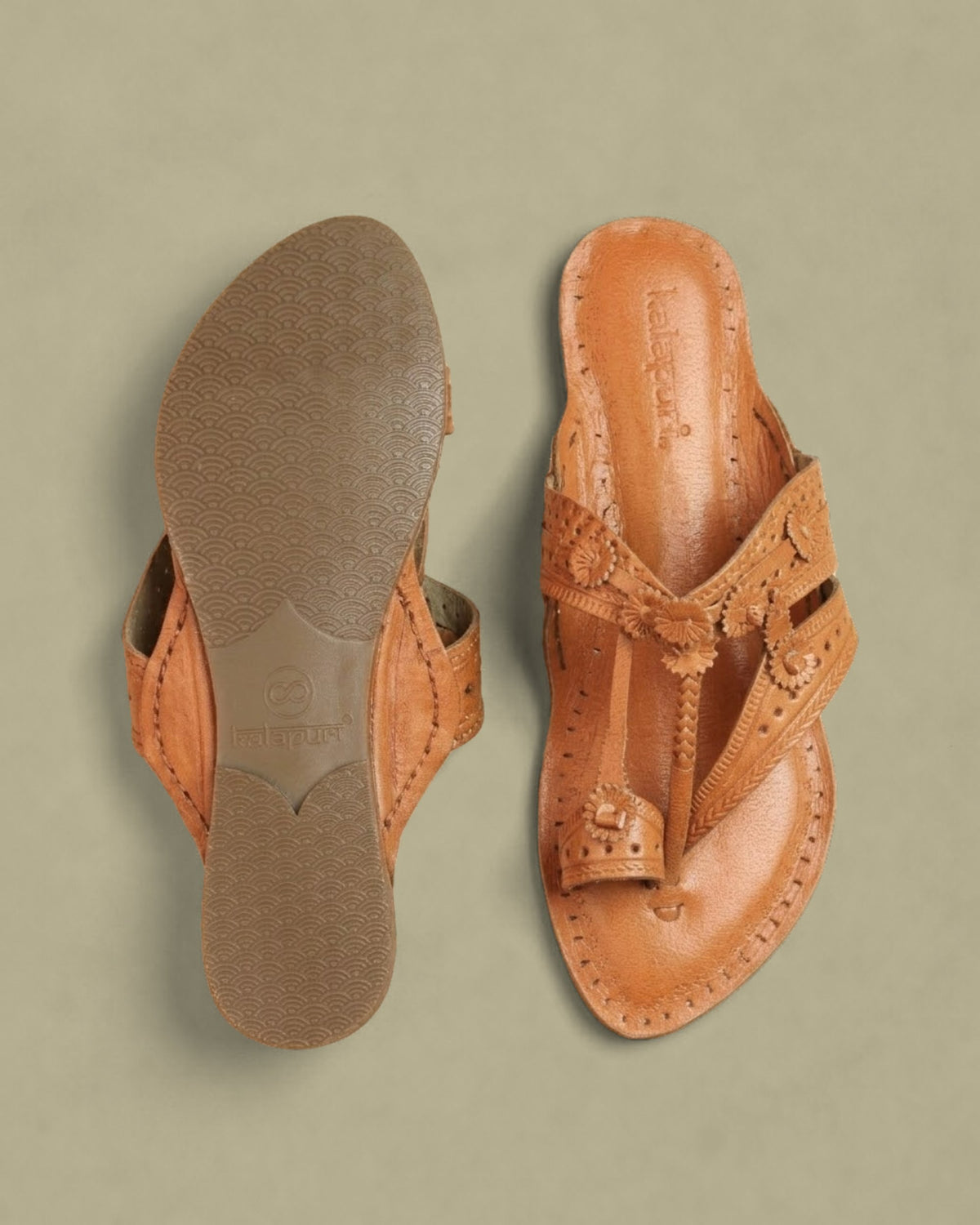Paramparik Chapli Kolhapuri Chappal for Women – sole and footbed