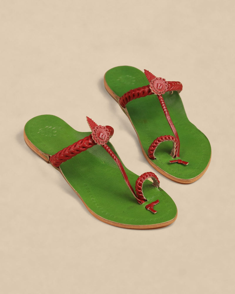 Harita Kolhapuri Chappal for Women – pair, top view