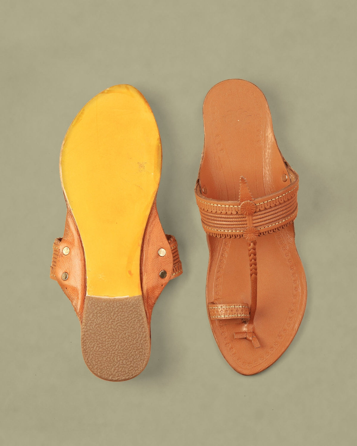 Suvarnika Kolhapuri Chappal for Women – sole and footbed