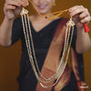 Royal Three Line Pohe Haar Necklace