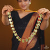Long Red Gold Beaded Lakshmi Haar