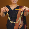 Black Bead Golden Coin Haar Necklace