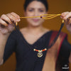 Traditional Lakshmi Black Bead Mangalsutra Necklace