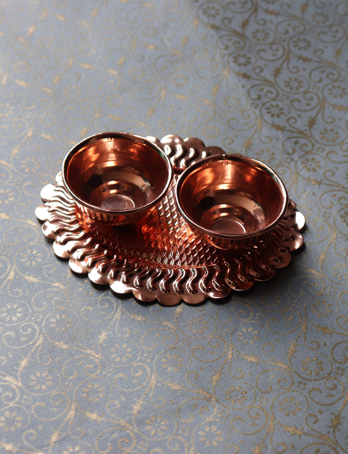 Copper Haldi-Kunku Karand - Copper Plated