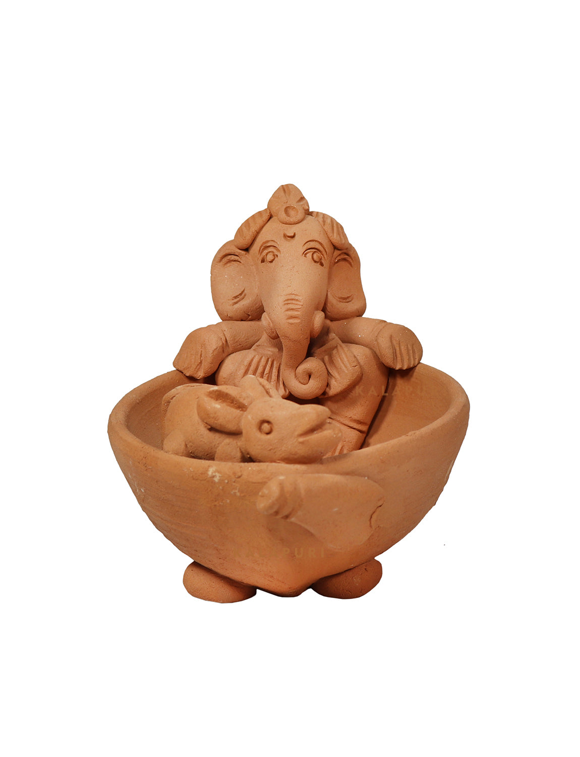 Ganesha Idol beautifully encased in a round vessel