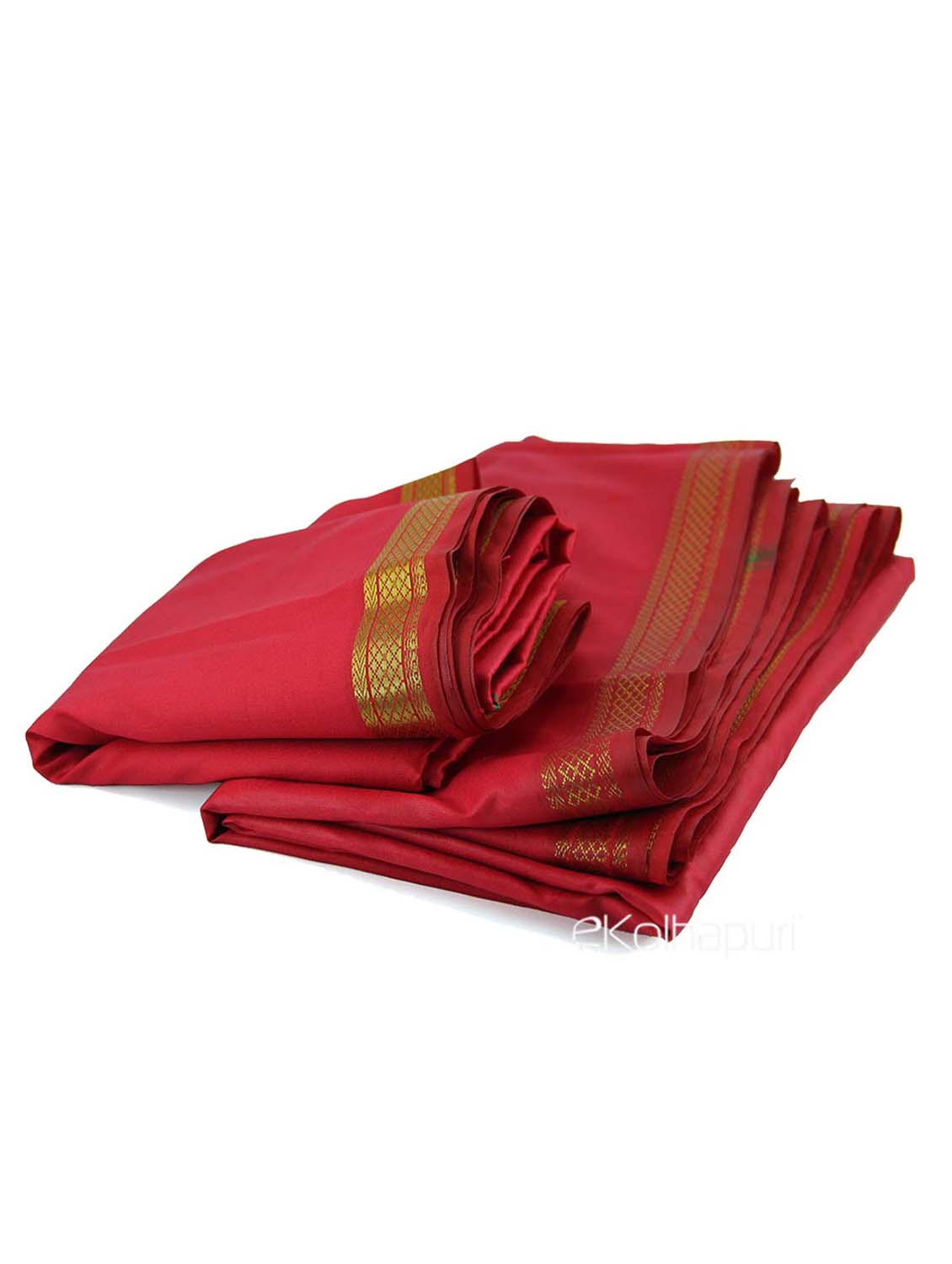 Unstitched Blood Red Dhoti & Uparna