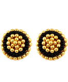 Gold Plated Black Beads Earrings