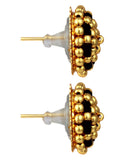 Elegant Gold Plated Black Beads Earrings