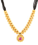 Half Thushi Mangalsutra With Crystal