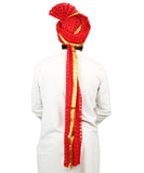 Readymade Red Cotton Zari Pheta