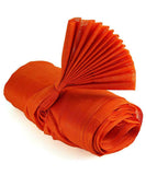 Unstitched Plain Orange Polyester Pheta