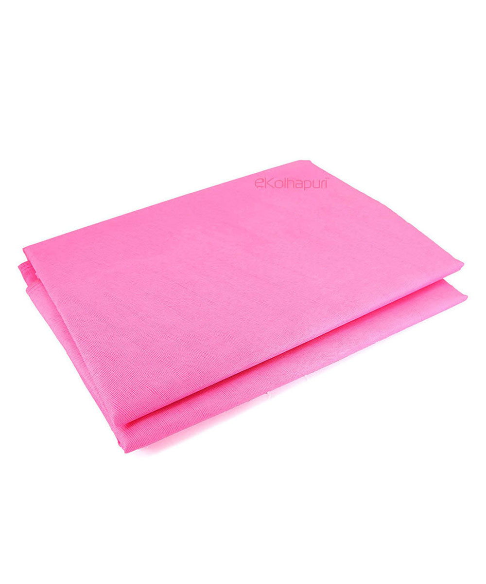 Unstitched Plain Pink Polyester Pheta