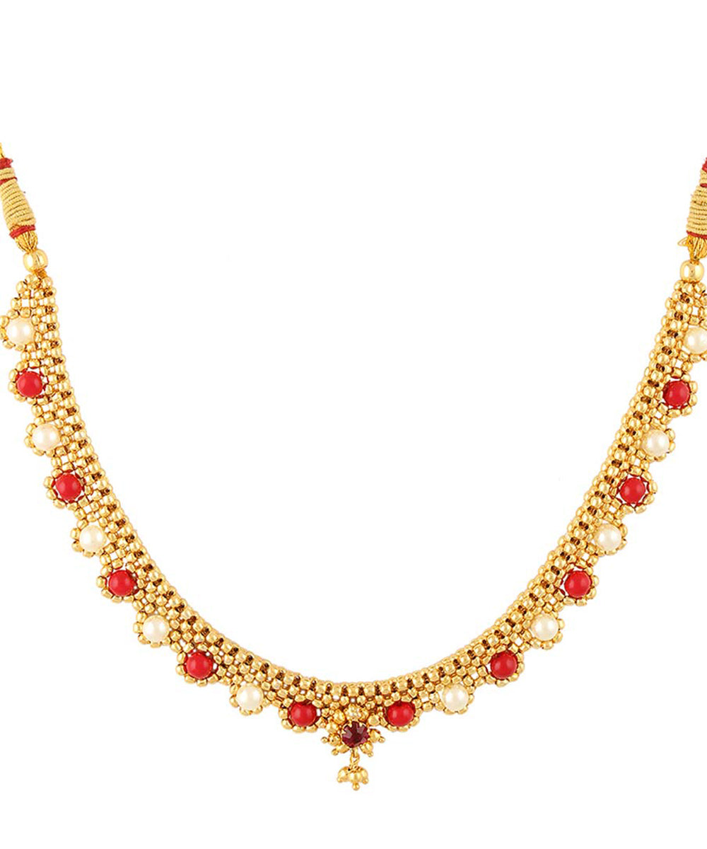 Full Jhaler Multi Colour Thushi Necklace