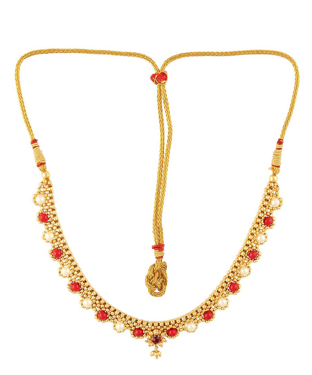 Full Jhaler Multi Colour Thushi Necklace