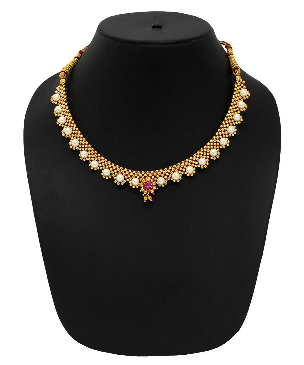 Full Jhaler Moti Thushi Necklace