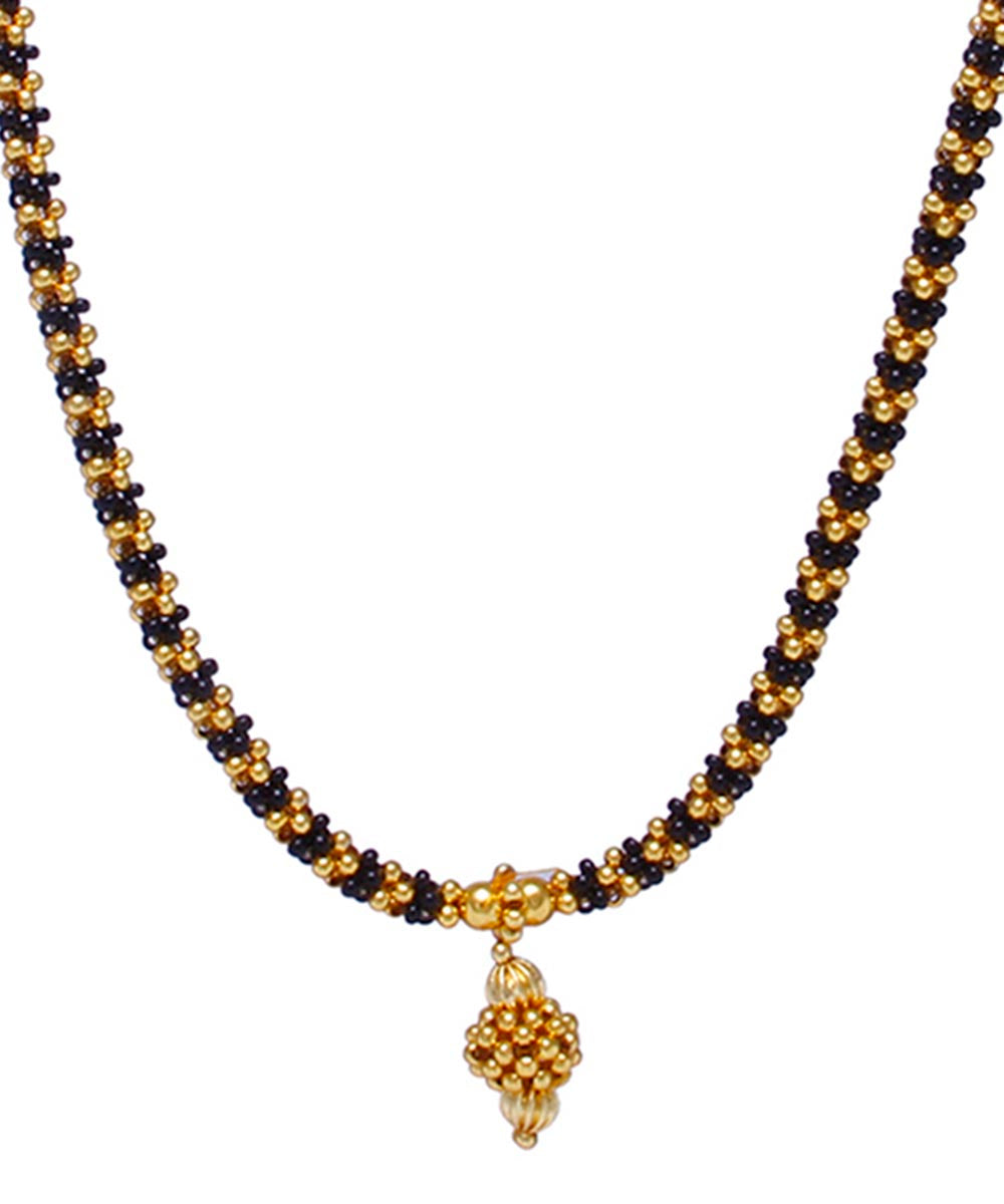 Brown Crystal Beads Gold Pendant Designer Necklace - Fashionvalley