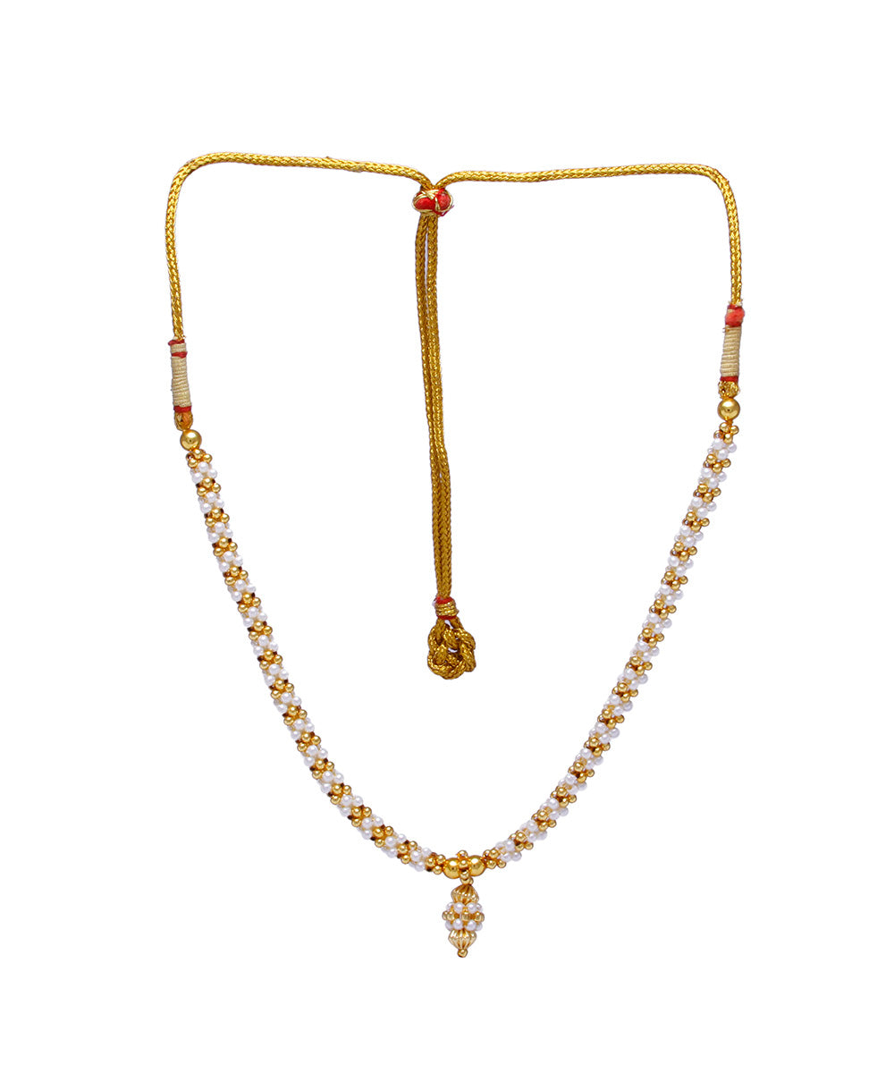 Manisha Jewellery Gold Plated Long Moti Necklace Set