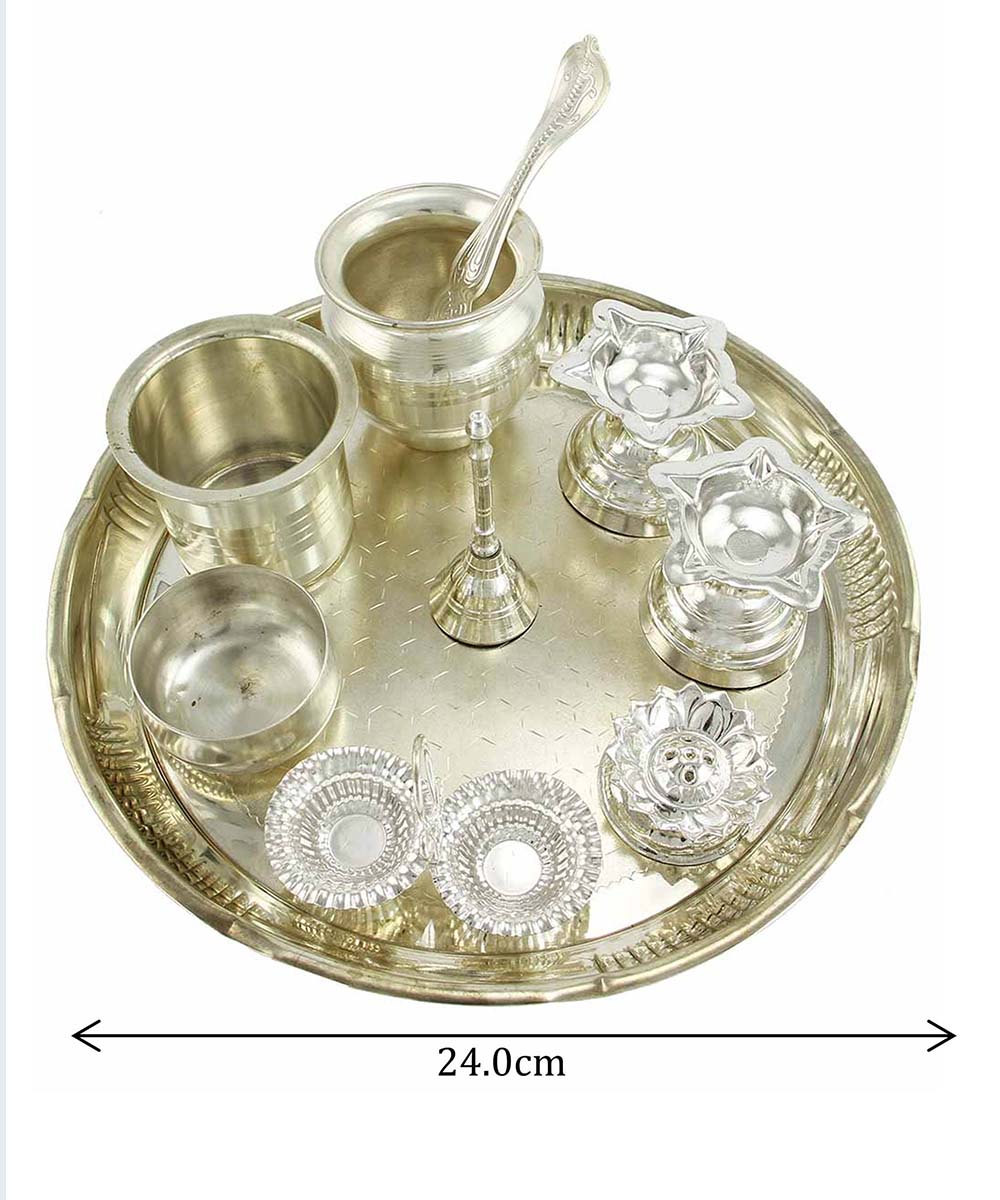 Silver Plated Pooja Aarti Set