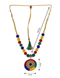Multicolor Silk Thread Necklace Set - Style 3