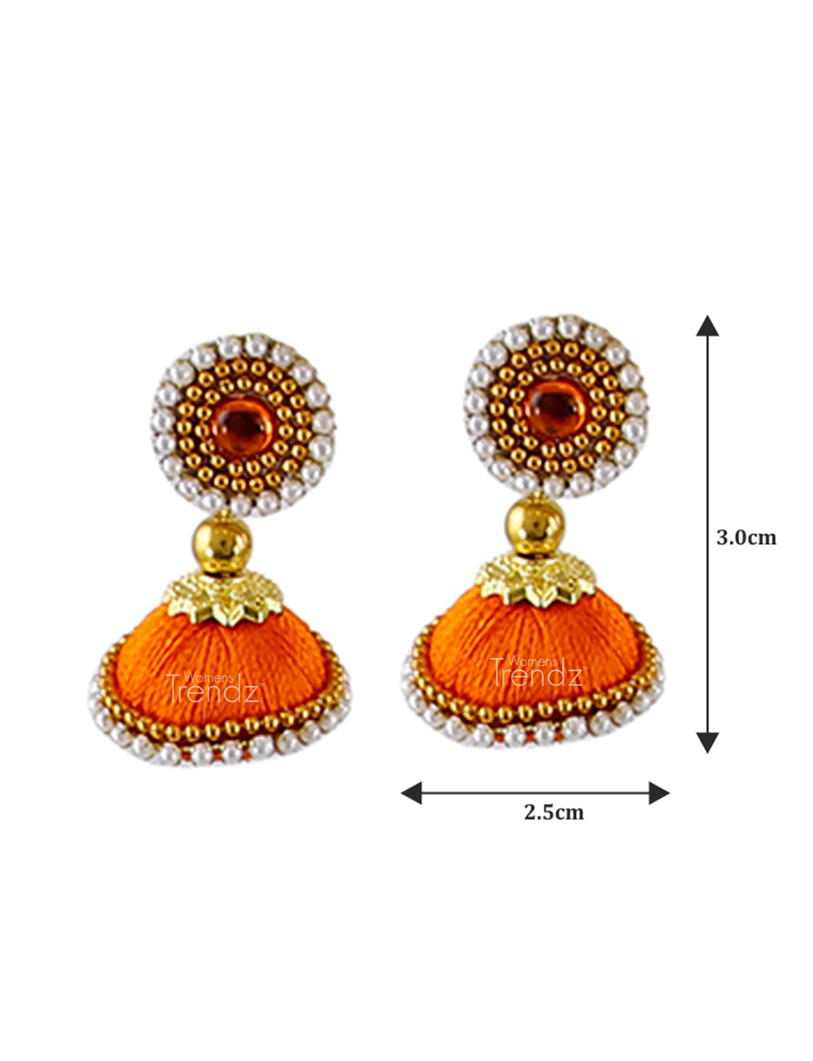 Orange Silk Thread Necklace Set