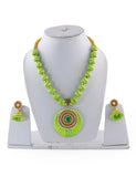 Light Green Silk Thread Necklace Set