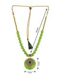 Light Green Silk Thread Necklace Set