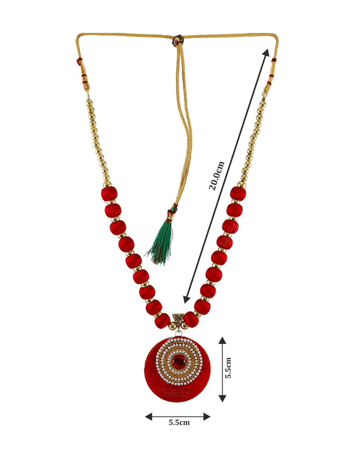 Red Silk Thread Necklace Set