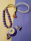 Royal Blue Silk Thread Necklace Set