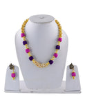 Multicolor Silk Thread Necklace Set - Style 1