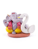 Multicoloured Vinayaka Idol with Swan