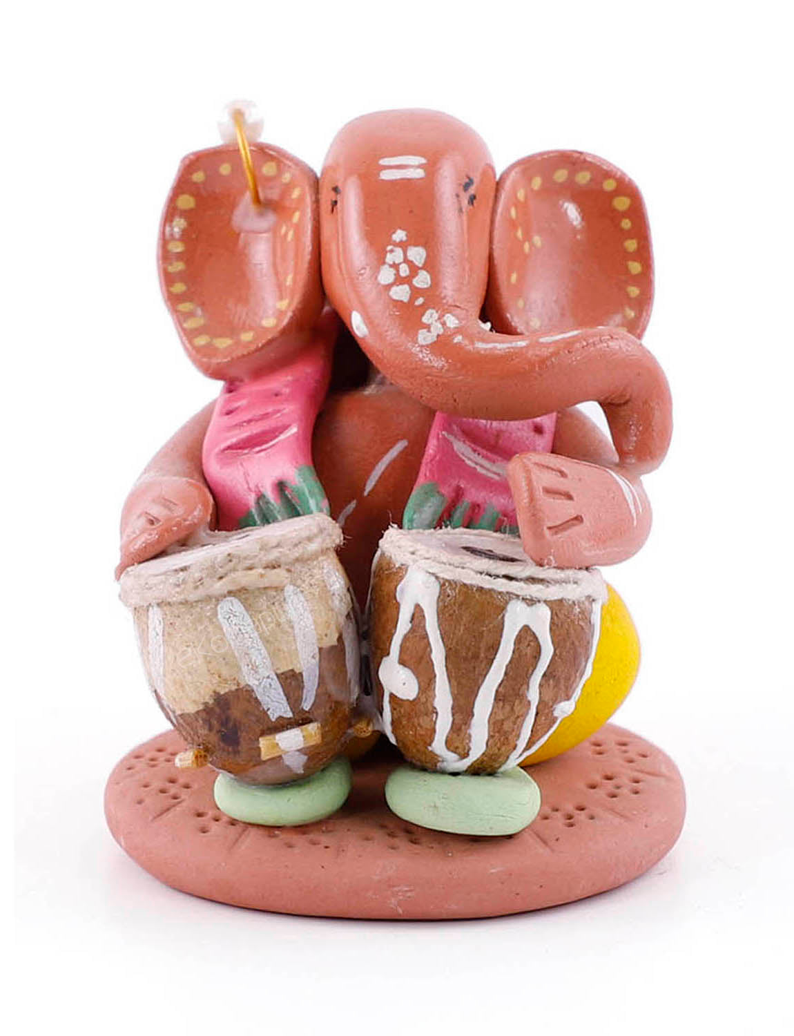 Multicoloured Handmade Ganesha Idol with Tabla.