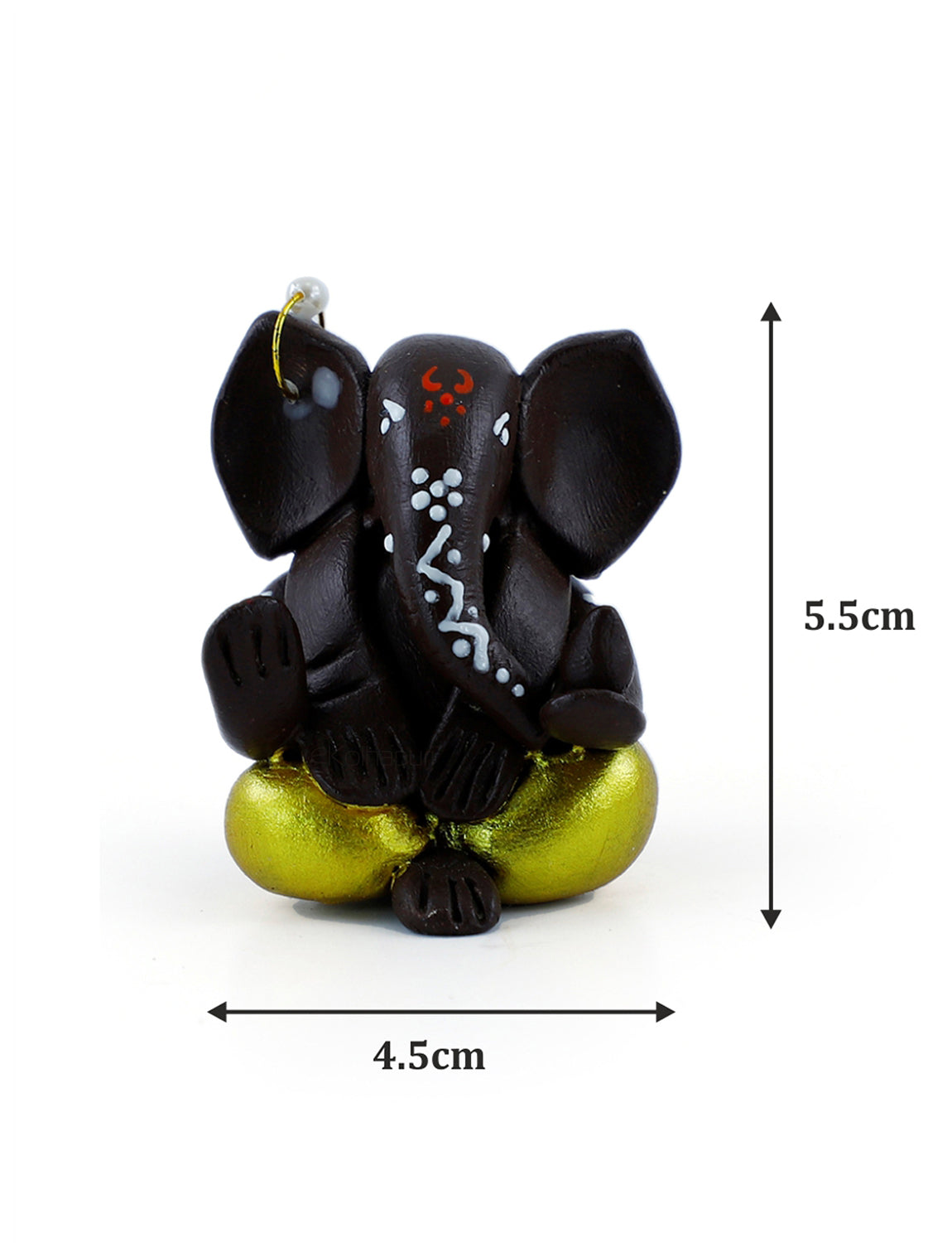 Multicolour Ganesha sitting idol - Brown.