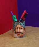 Multicolour Rajasthani Men Terracotta Pen Holder