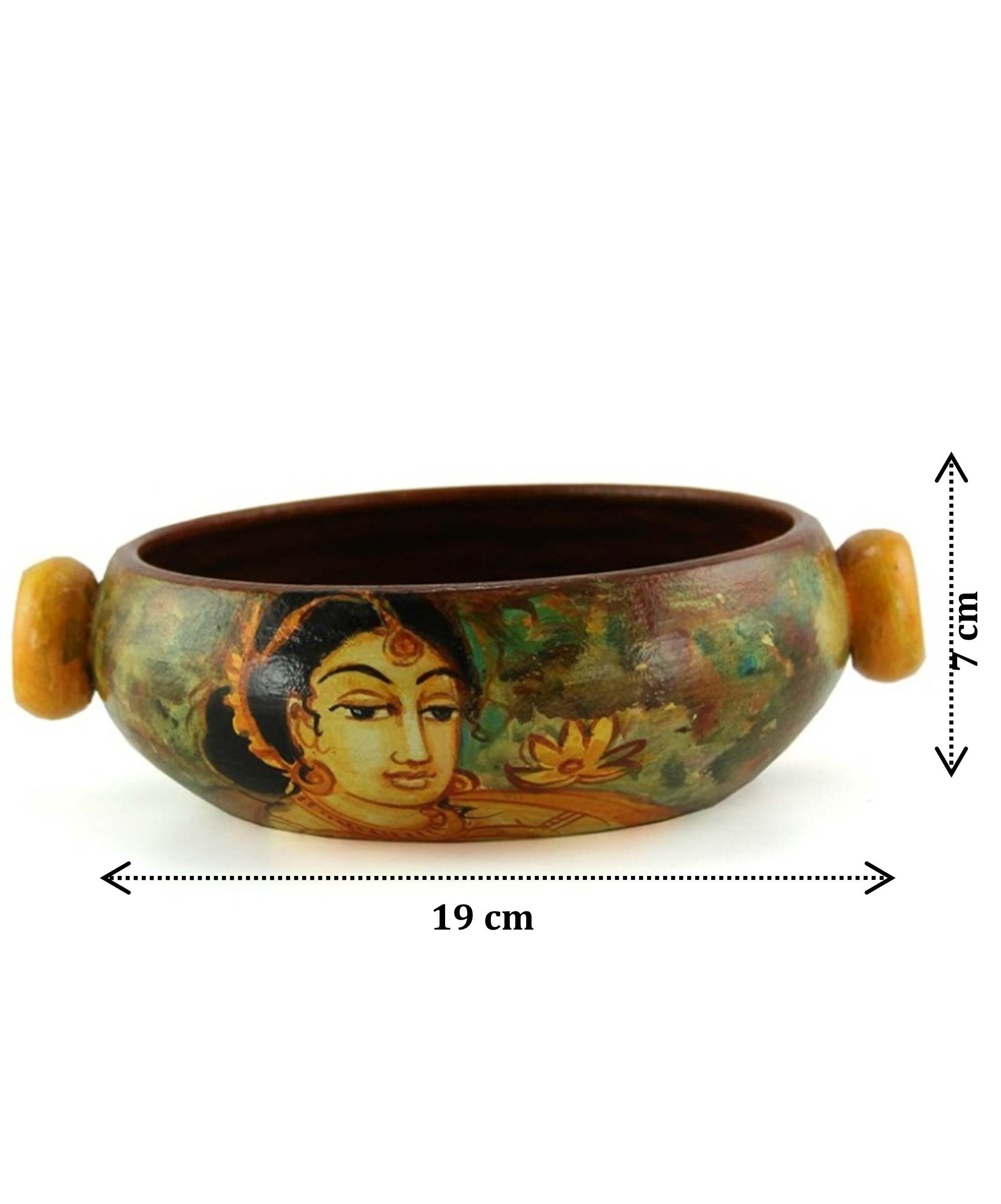 Multicolour Urli Bowl Ajanta Lady Terracotta Idols