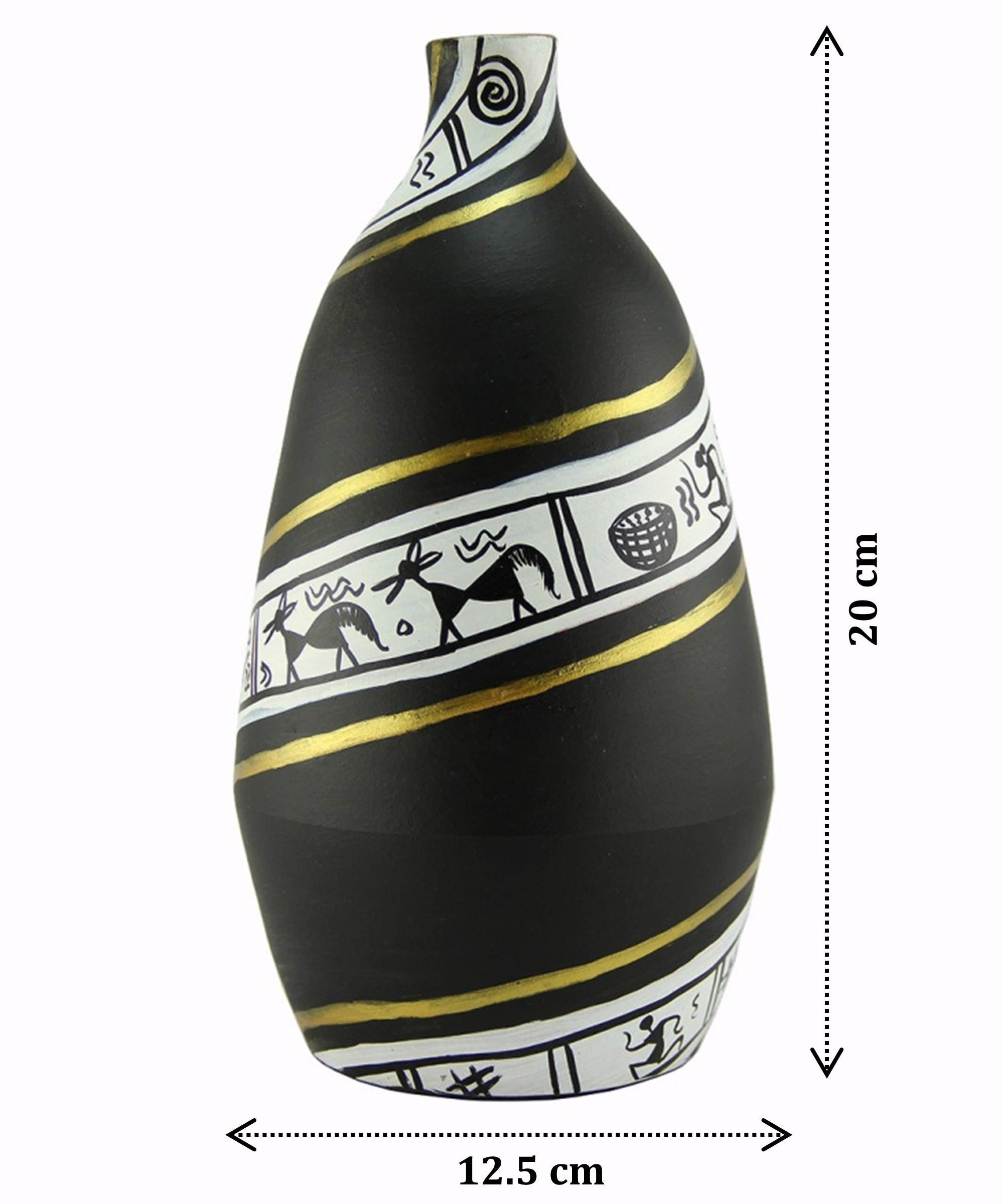 Warali Design Black Terracotta in Antique